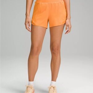 Hotty Hot High-Rise Lined Short 4" - Lit Orange